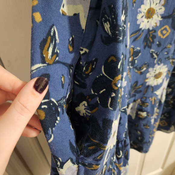 Sonoma Floral Blue Sleeveless Dress Size 2X - Picture 3 of 4